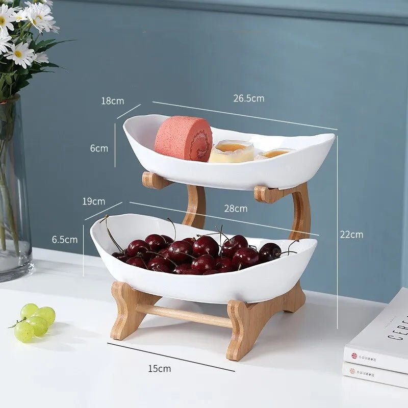 Frutero Ovaluxe de Niveles | Elegante organizador de cocina de 2 y 3 niveles para frutas y snacks