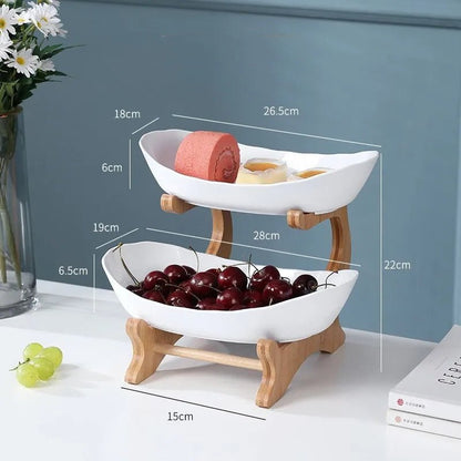 Frutero Ovaluxe de Niveles | Elegante organizador de cocina de 2 y 3 niveles para frutas y snacks