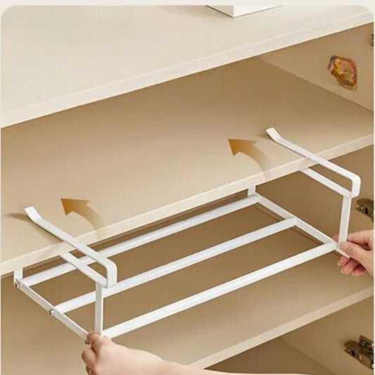 FlexFit Regalverlängerung - verstellbarer Schuhschrank-Organisator - platzsparende Aufbewahrungslösung - werkzeuglose Montage - passend für 40-65 cm