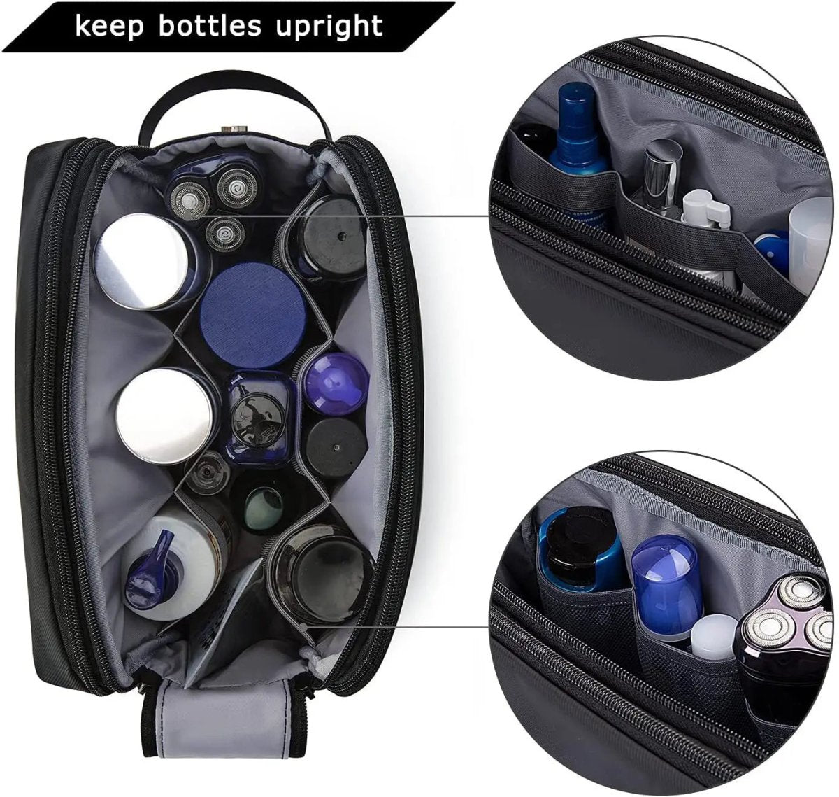 TRAVELPROX – Men’s Large Travel Toiletry Bag Water-Repellent with Double Zipper 1