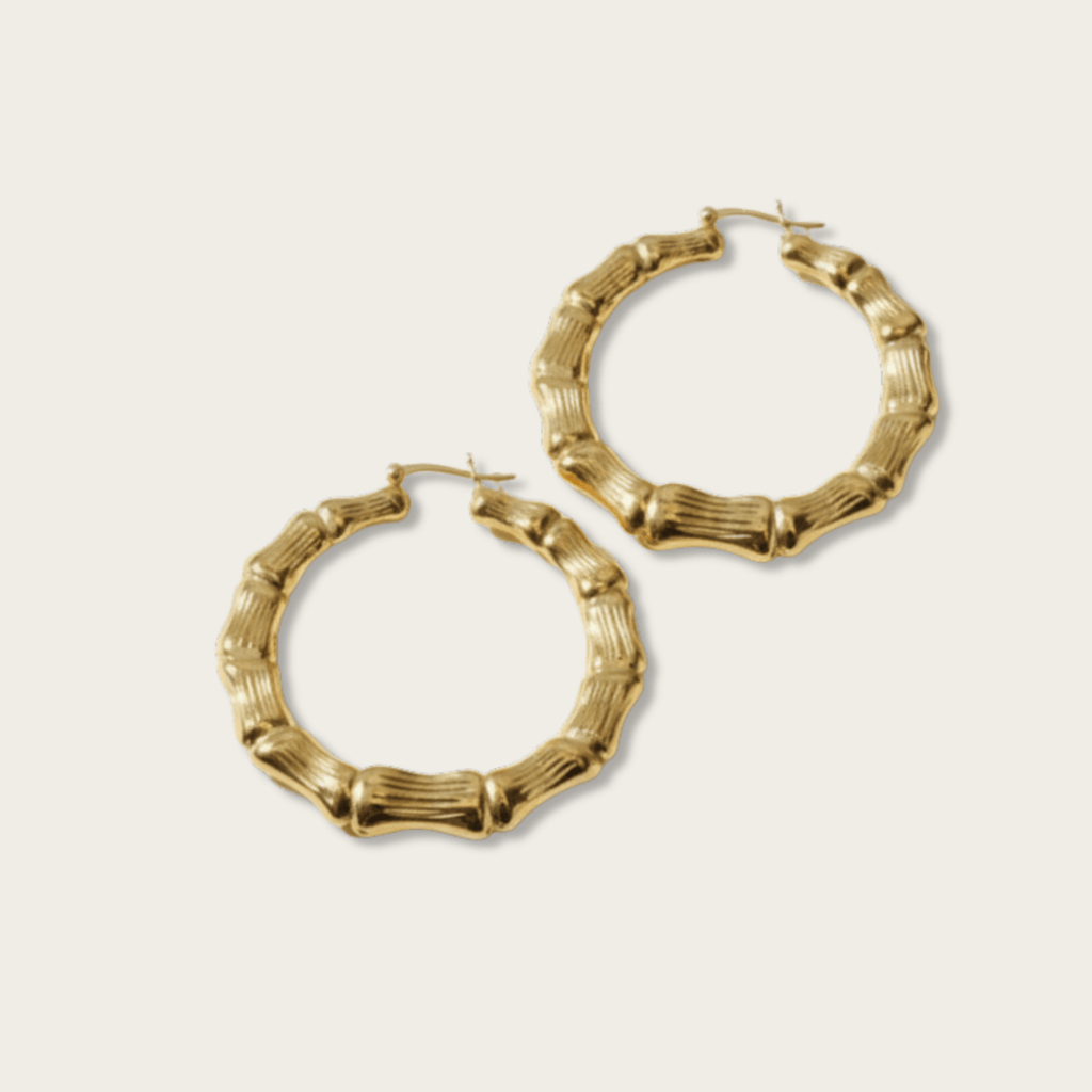 Palm Bamboo Gold Filled Earrings