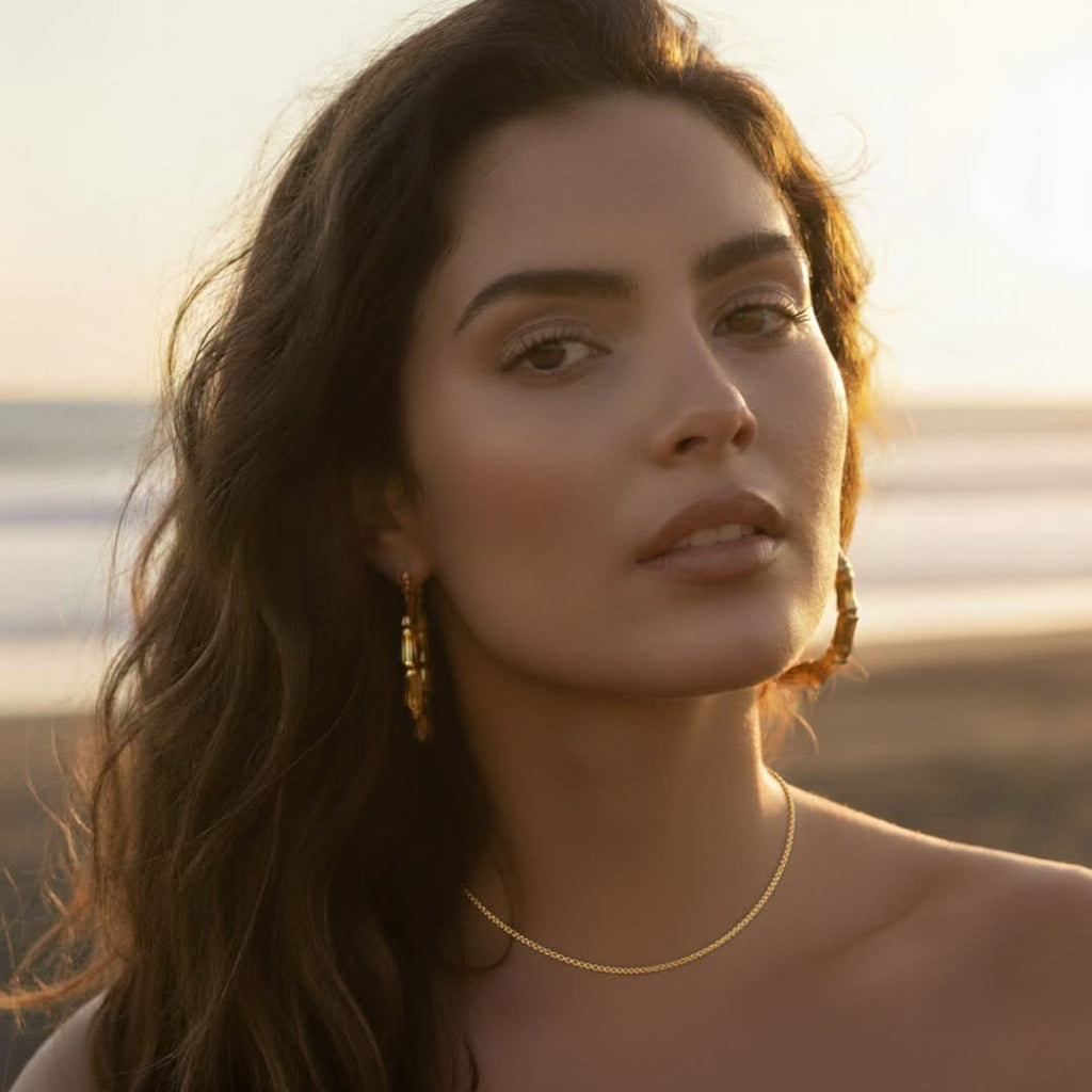 Palm Bamboo Gold Filled Earrings