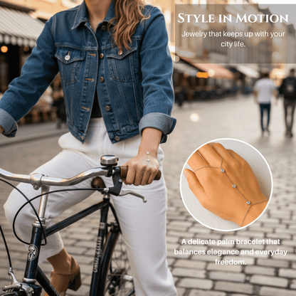 PalmGrace – Verstelbare Vinger Ring Palm Armband met Stralende Kristallen