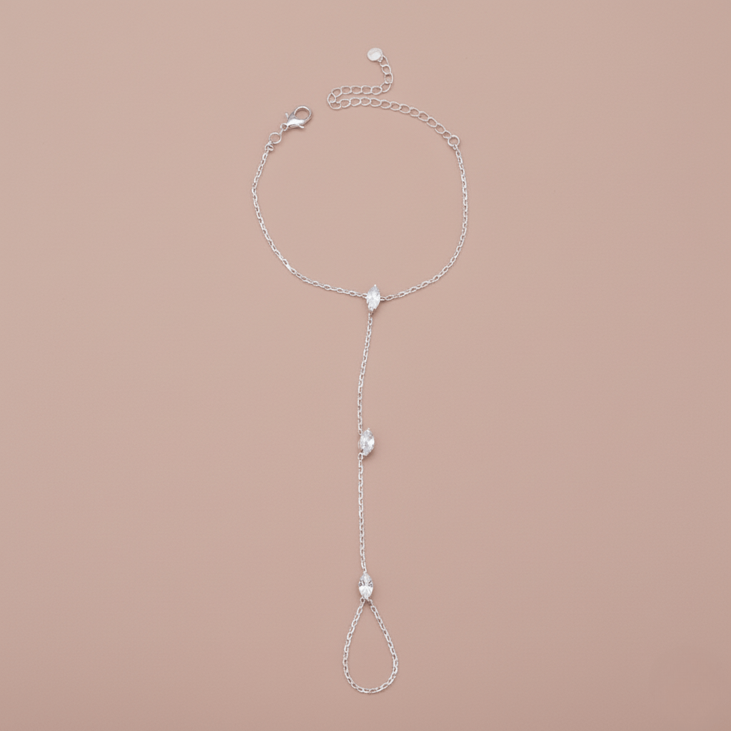 PalmGrace – Verstelbare Vinger Ring Palm Armband met Stralende Kristallen