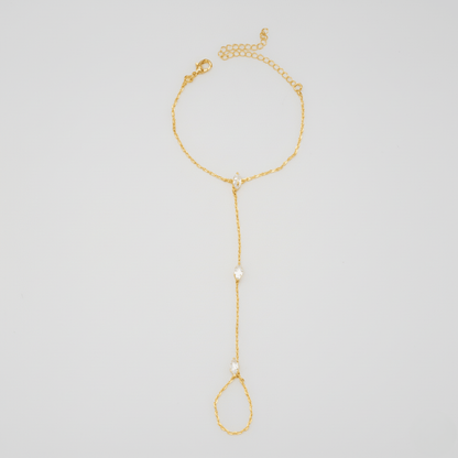 PalmGrace – Verstelbare Vinger Ring Palm Armband met Stralende Kristallen