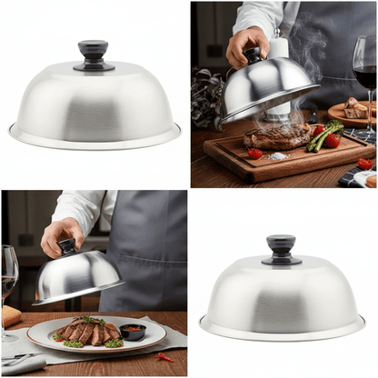 PANSHIELD – Edelstahlhaube für gleichmäßiges Kochen & Schmelzen