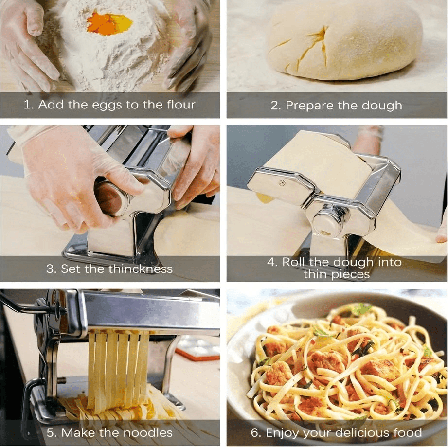 Manual Pasta Maker Machine - 7 Thickness Settings for Homemade Spaghetti & More 5