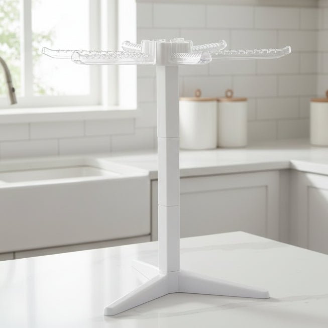 Collapsible Pasta Drying Rack - 5 Arm Spaghetti Holder with Anti-Slip Design 0