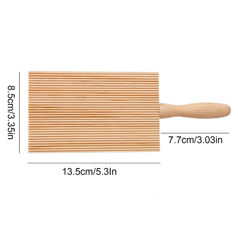 Natural Beechwood Gnocchi Board - 13.5x8.5cm Pasta Tool with Easy Grip Handle 5
