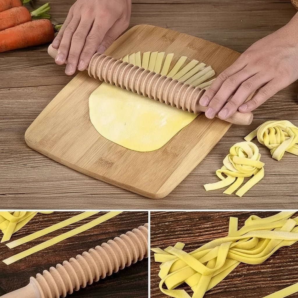 Premium Beech Wood Pasta Board & Gnocchi Paddles for Authentic Italian Cooking 1