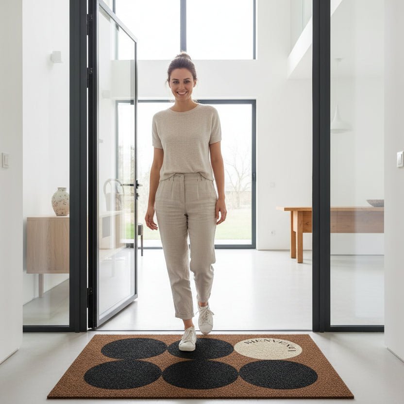 GEOMATICA – Stylish Geometric Flannel Carpet Mat, Soft Non-Slip Design for Home Decor 1