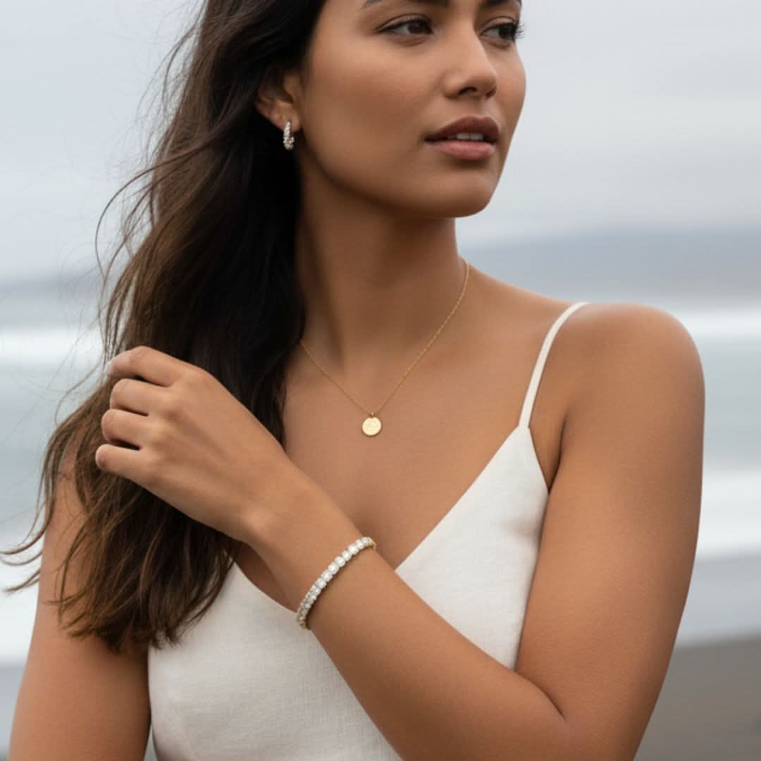 Glinsterende Ocean Line Tennis Armband