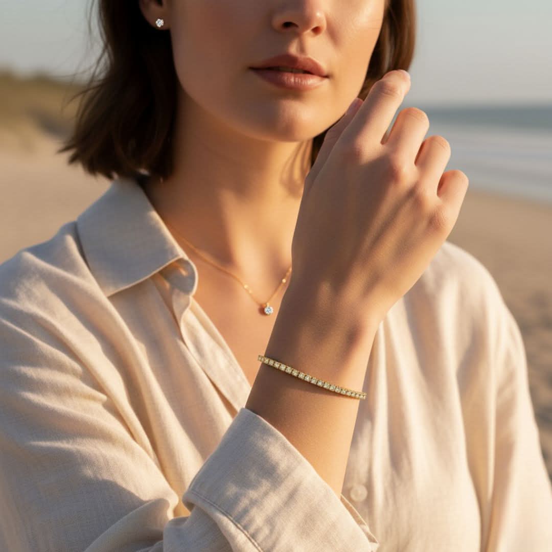 Glinsterende Ocean Line Tennis Armband