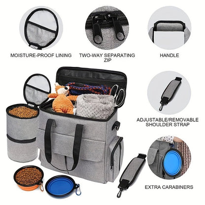 ZAINO DA VIAGGIO IMPERMEABILE PER CANI PAW BAG OUTDOOR – Zaino da viaggio per cani con ciotole pieghevoli e spazio di archiviazione