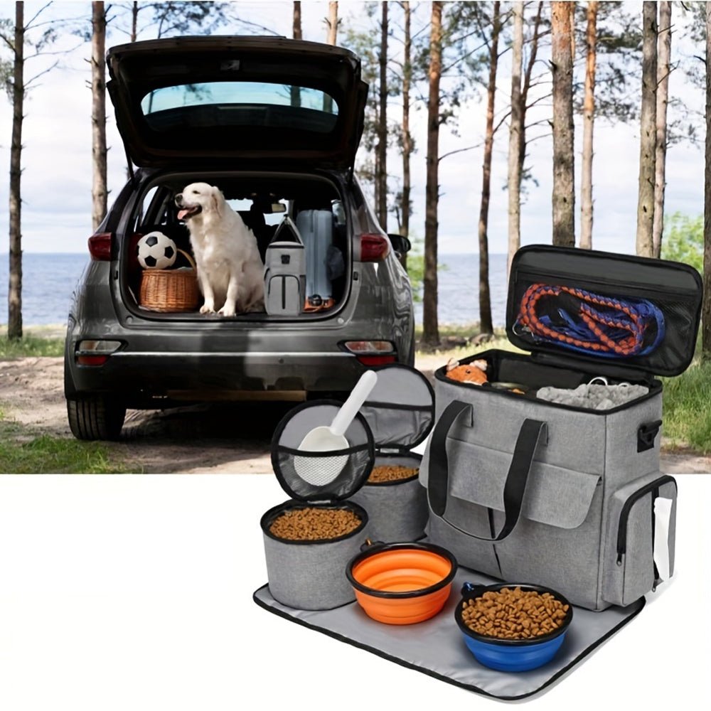 ZAINO DA VIAGGIO IMPERMEABILE PER CANI PAW BAG OUTDOOR – Zaino da viaggio per cani con ciotole pieghevoli e spazio di archiviazione