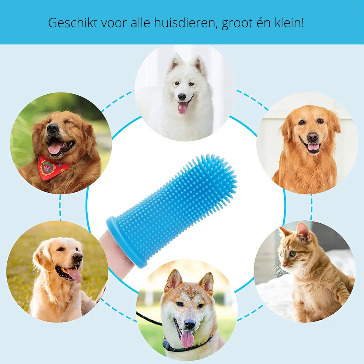 PAWCLEAN PRO – Cepillo de dientes de silicona para dedos 360° para el cuidado dental suave de perros