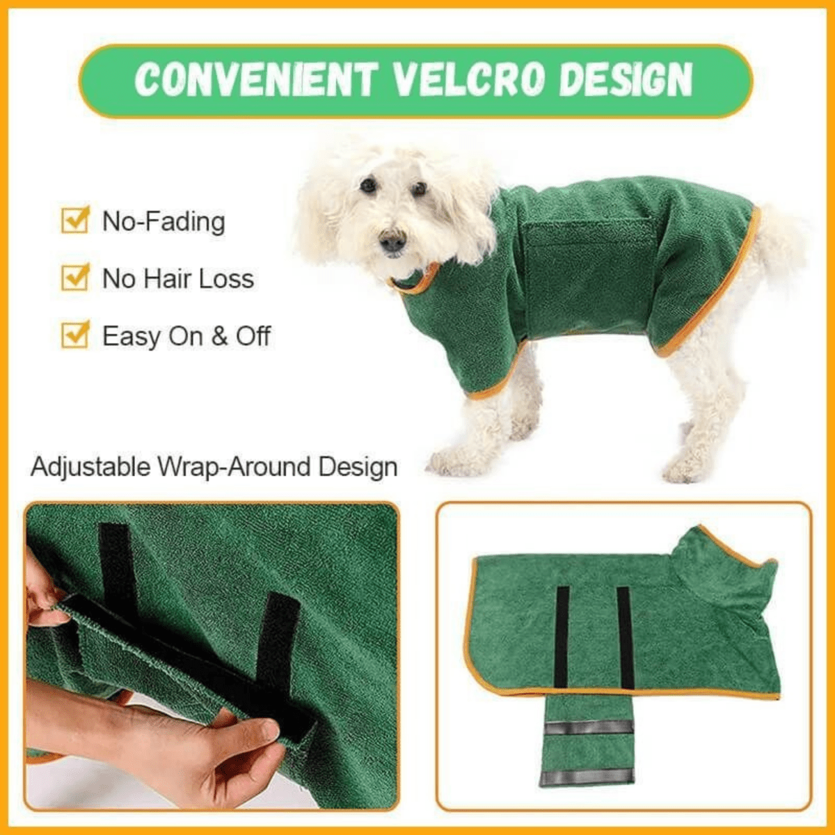 PAWFLECT – Cappotto per Cani Super Assorbente per Asciugatura Rapida e Comfort