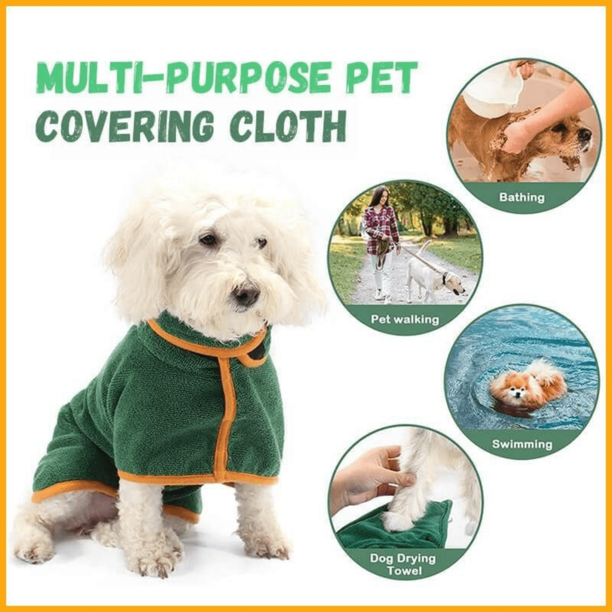 PAWFLECT – Cappotto per Cani Super Assorbente per Asciugatura Rapida e Comfort