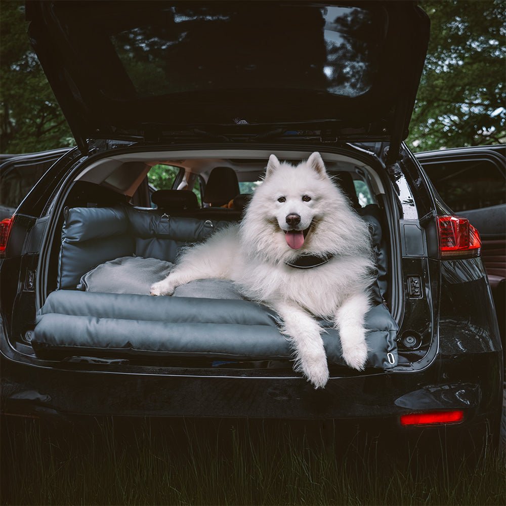 AUTOLOUNGE – Large Faux Leather Dog Car Seat Bed with Premium Finish and Non-Slip Base 1