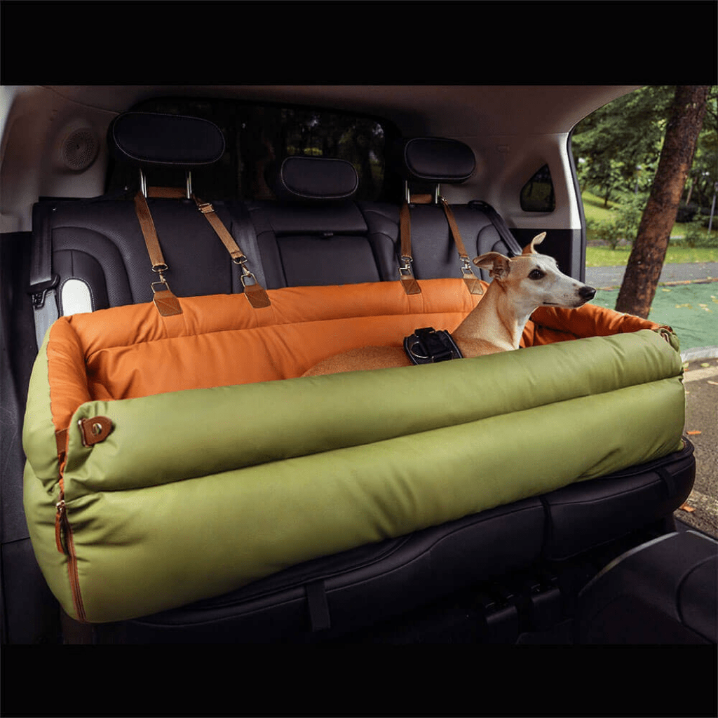 PAWPRESTIGE – Large Dog Car Seat Bed in Faux Leather with Premium Finish