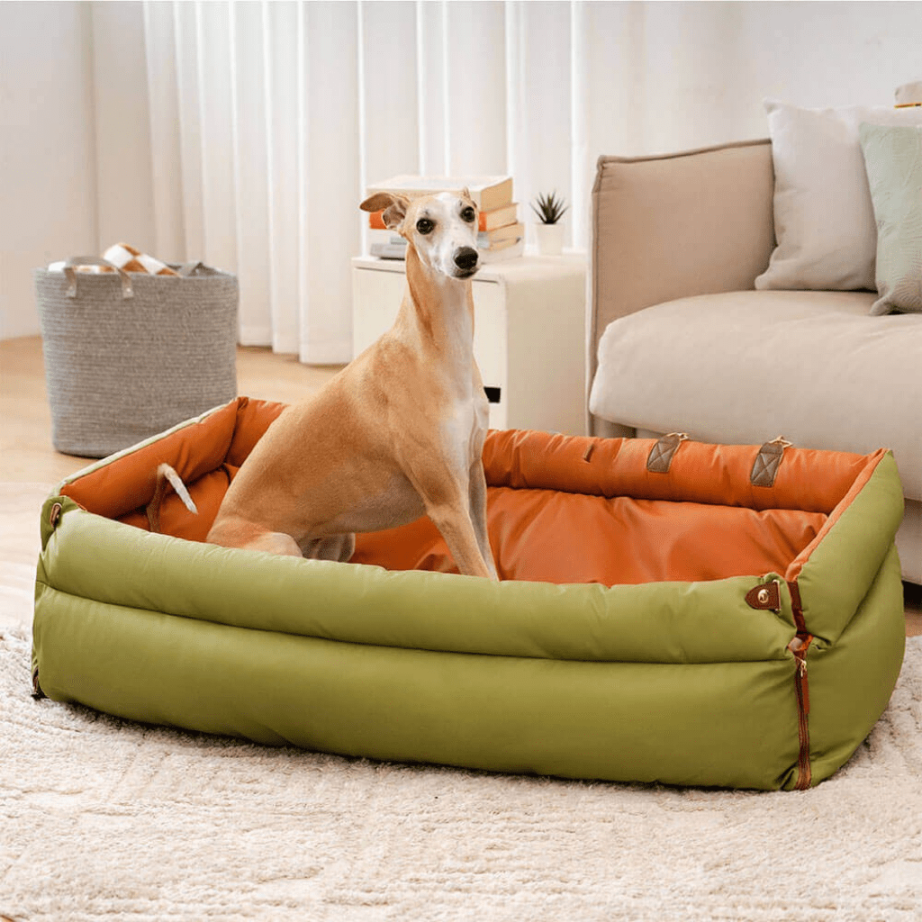 PAWPRESTIGE – Large Dog Car Seat Bed in Faux Leather with Premium Finish