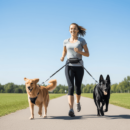 PAWRUNNER Freedom riem – Handsfree hondenriem met gevoerde handvatten