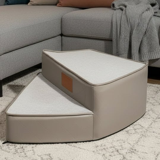 ComfortPaws - 3-Step Water-Repellent Faux Leather Pet Stairs with Non-Slip Design 12