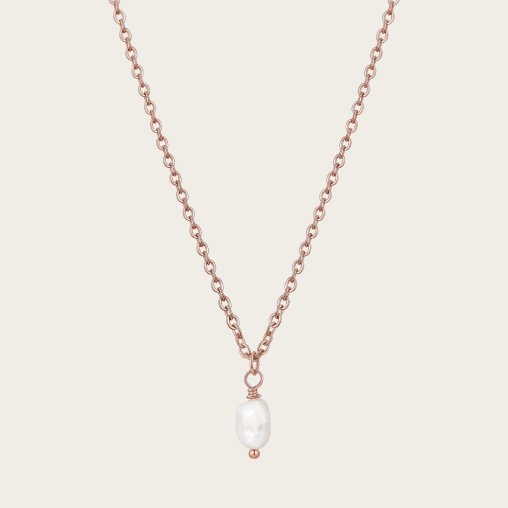 Pearl Drop Silver and Gold Necklace