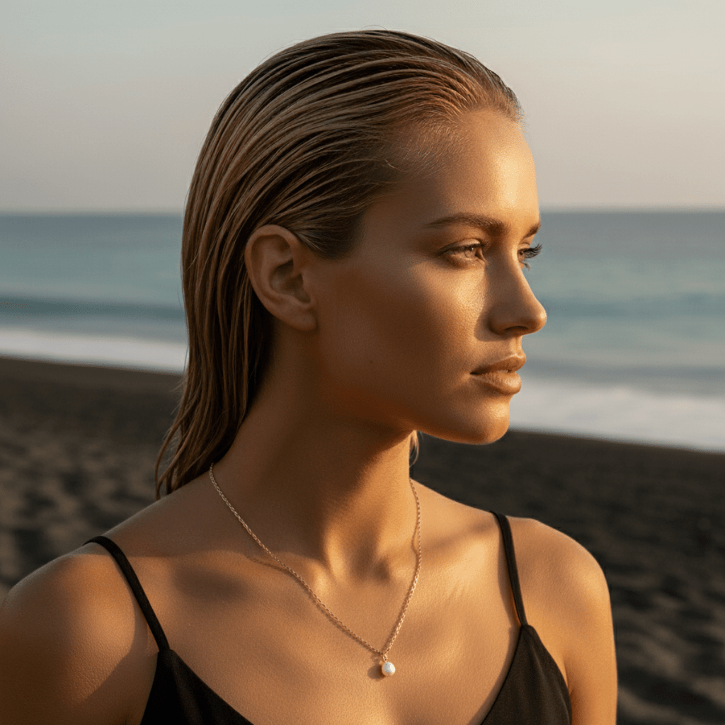 Pearl Drop Silver and Gold Necklace