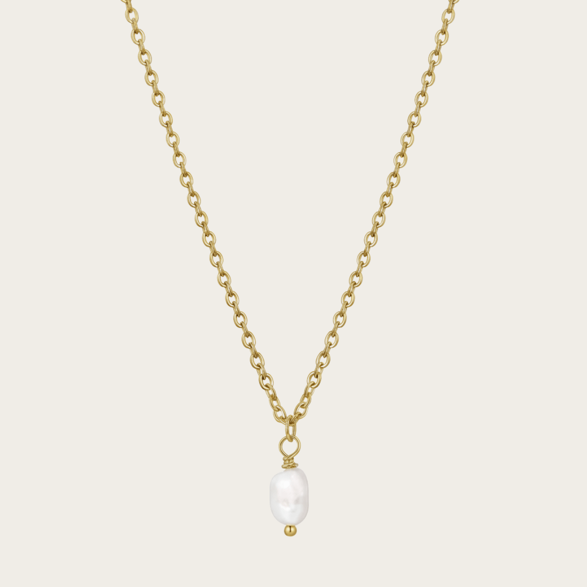 Pearl Drop Silver and Gold Necklace