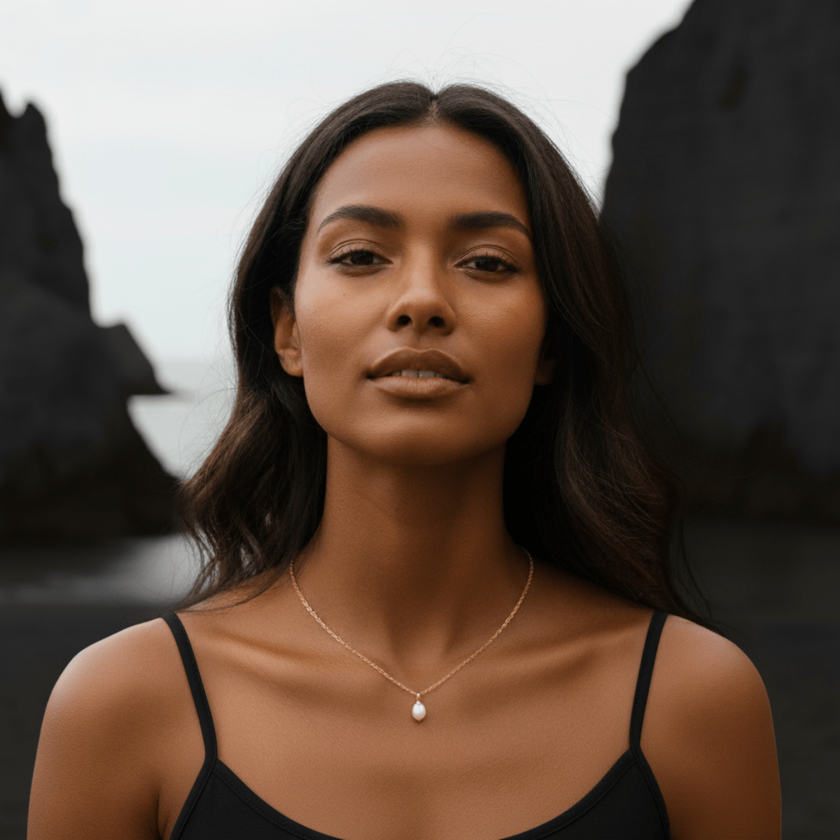 Pearl Drop Silver and Gold Necklace