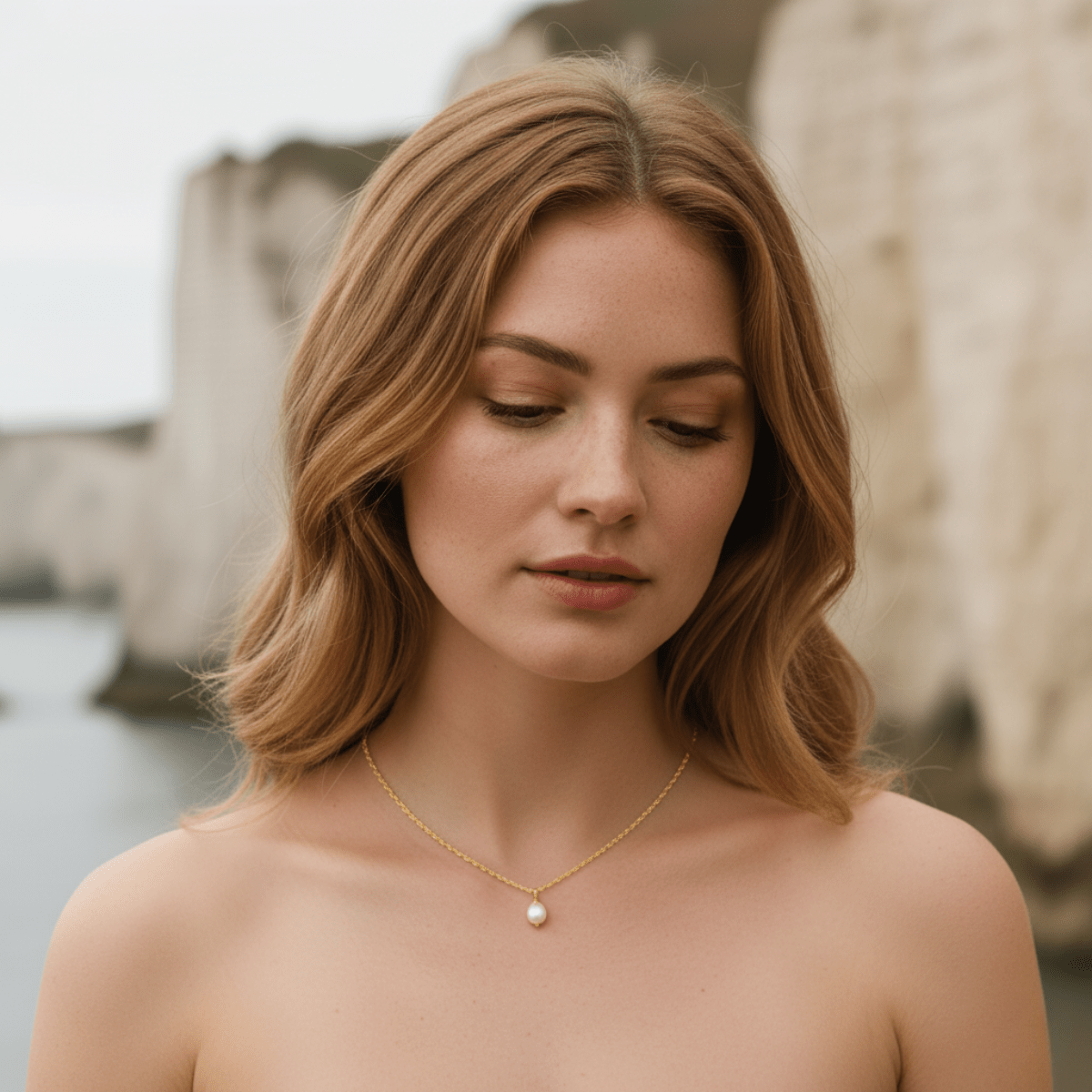 Pearl Drop Silver and Gold Necklace