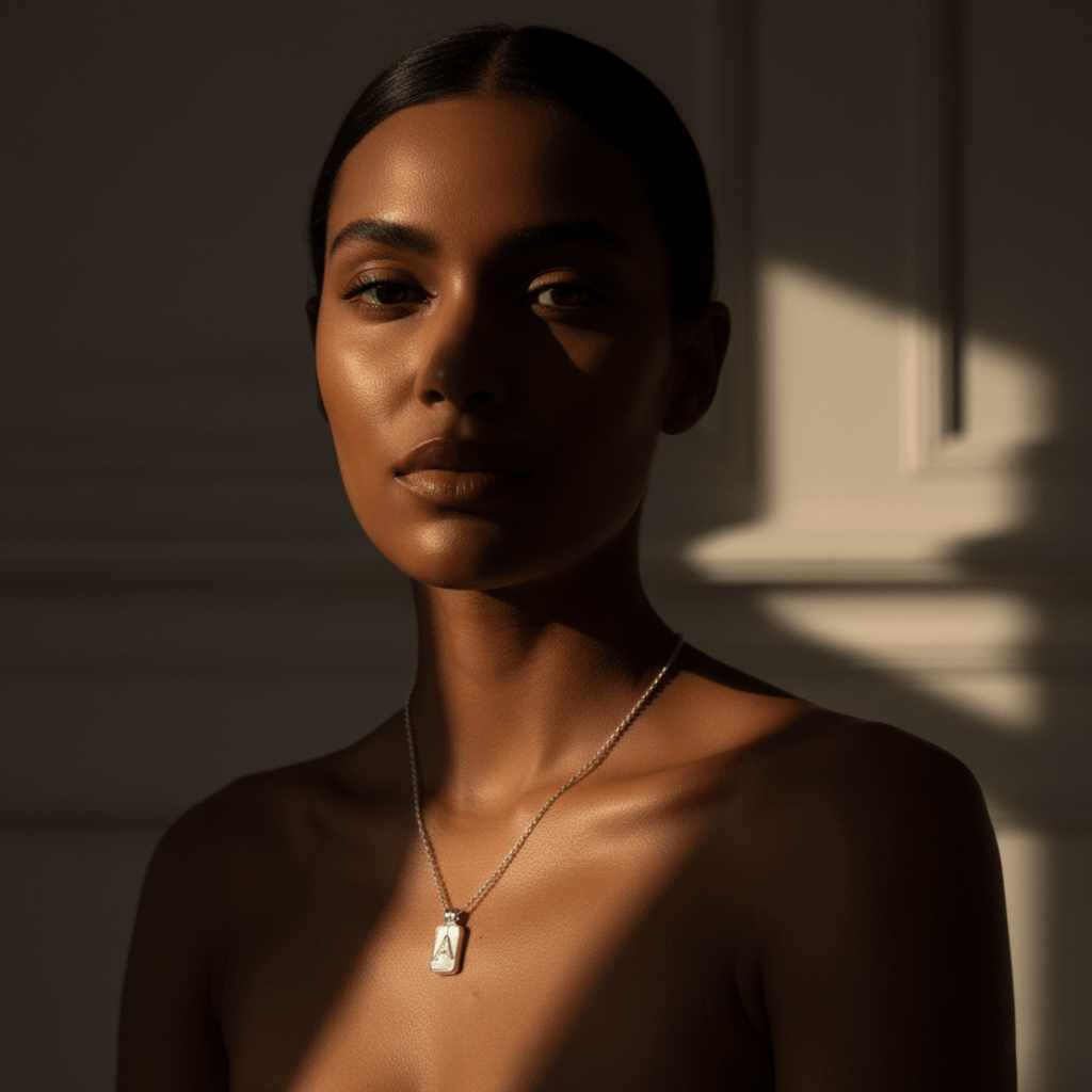 Parelmoer Initial Hanger Zilveren Ketting