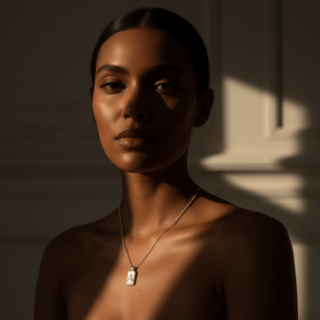 Parelmoer Initial Hanger Zilveren Ketting