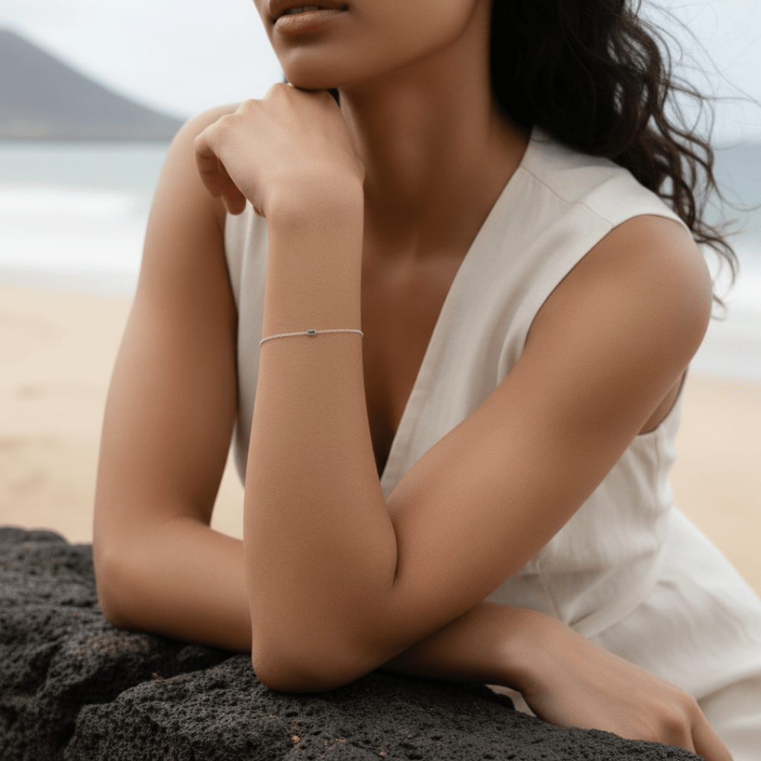 Pulsera de piedra natal Memoria de Mareas Doradas