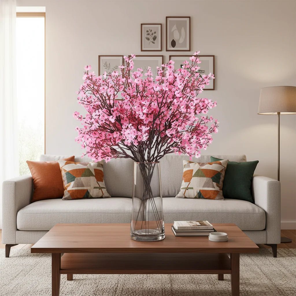 PETALISSE – Elegant Pink Cherry Blossom Artificial Flowers for Soft Decor