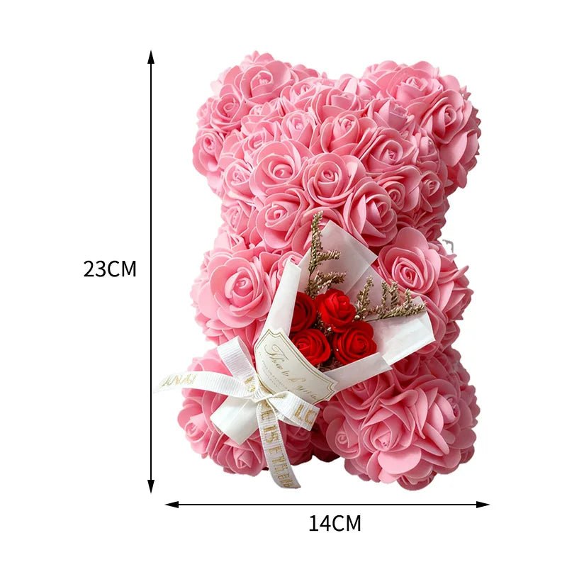 ROSEBEAR – Charming Artificial Foam Rose Bear 25cm Decorative Figurine for Gifts & Home Decor 5