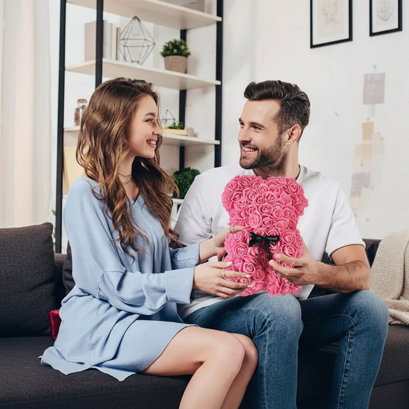 ROSEBEAR – Charming Artificial Foam Rose Bear 25cm Decorative Figurine for Gifts & Home Decor 1