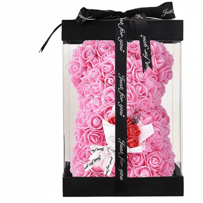 ROSEBEAR – Charming Artificial Foam Rose Bear 25cm Decorative Figurine for Gifts & Home Decor 6
