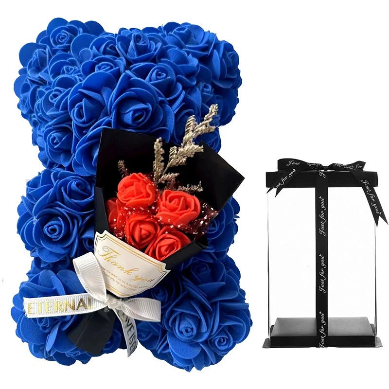 ROSEBEAR – Charming Artificial Foam Rose Bear 25cm Decorative Figurine for Gifts & Home Decor 8
