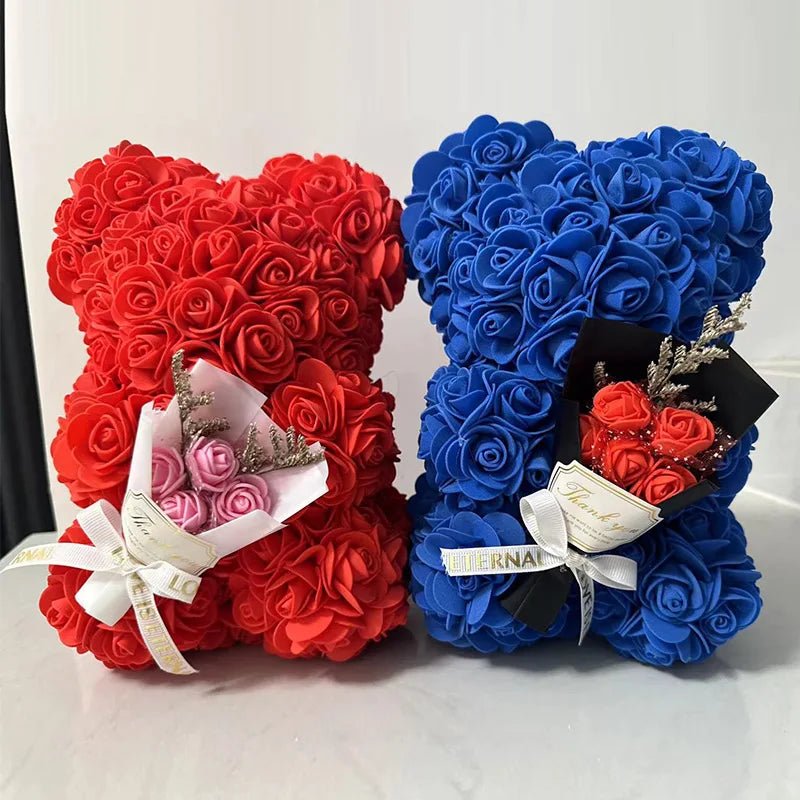ROSEBEAR – Charming Artificial Foam Rose Bear 25cm Decorative Figurine for Gifts & Home Decor 4