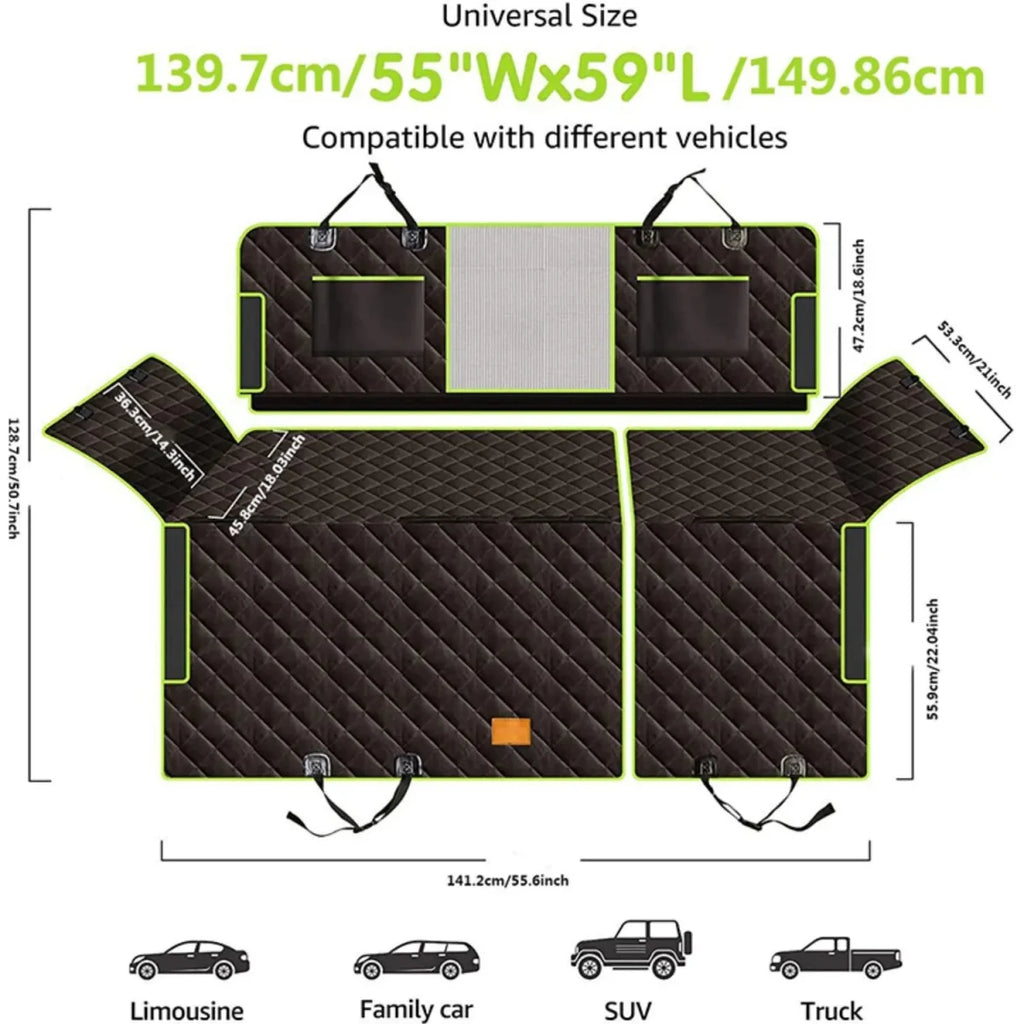 PETCRUISE – Waterproof Non-Slip Car Back Seat Cover