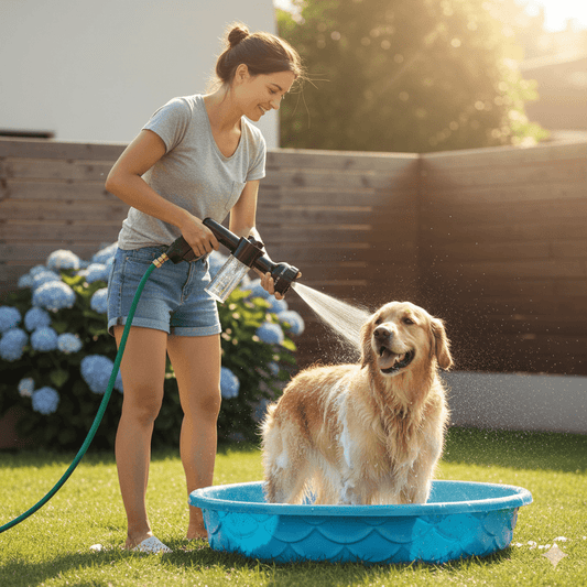 PetWash 360° – Pulverizador de baño para perros de alta presión con 3 modos y control de agua