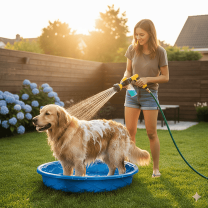 PetWash 360° – Pulverizador de baño para perros de alta presión con 3 modos y control de agua