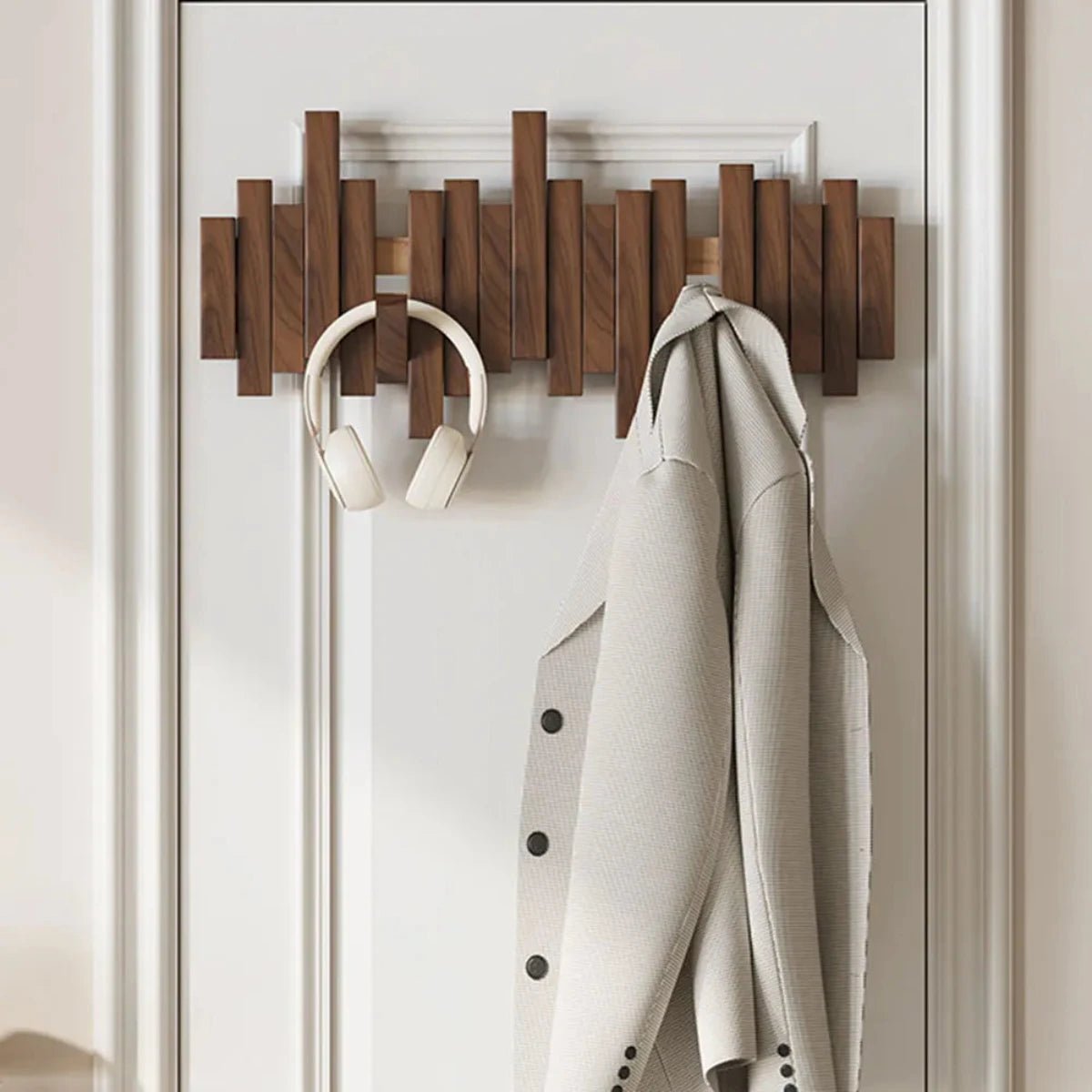 Piano Wall Hook - wooden wall wardrobe in the piano design for hallway, bedroom & office 1