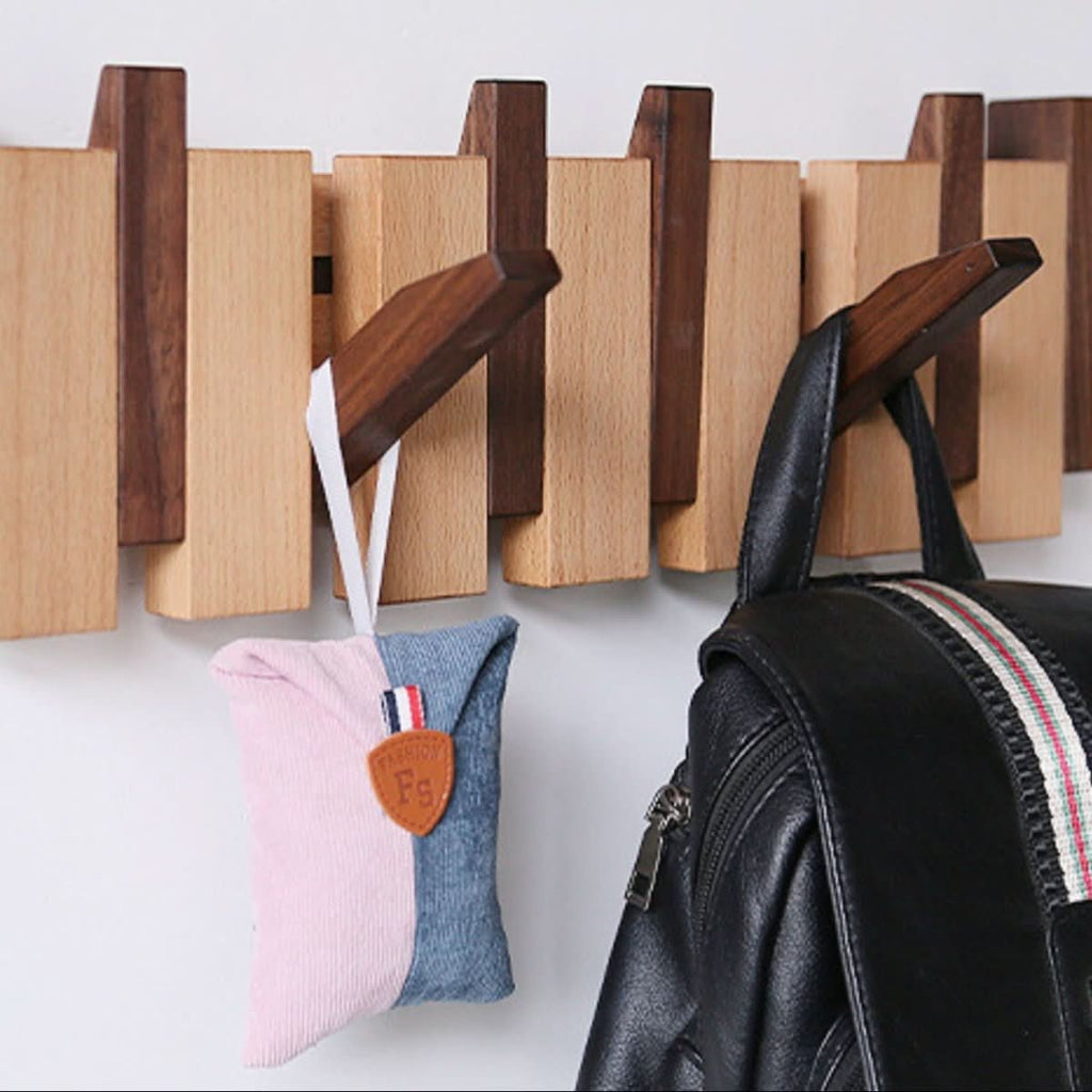 Pianohang Wall Rack-handmade wooden wall wardrobe in the piano design with foldable hooks 4