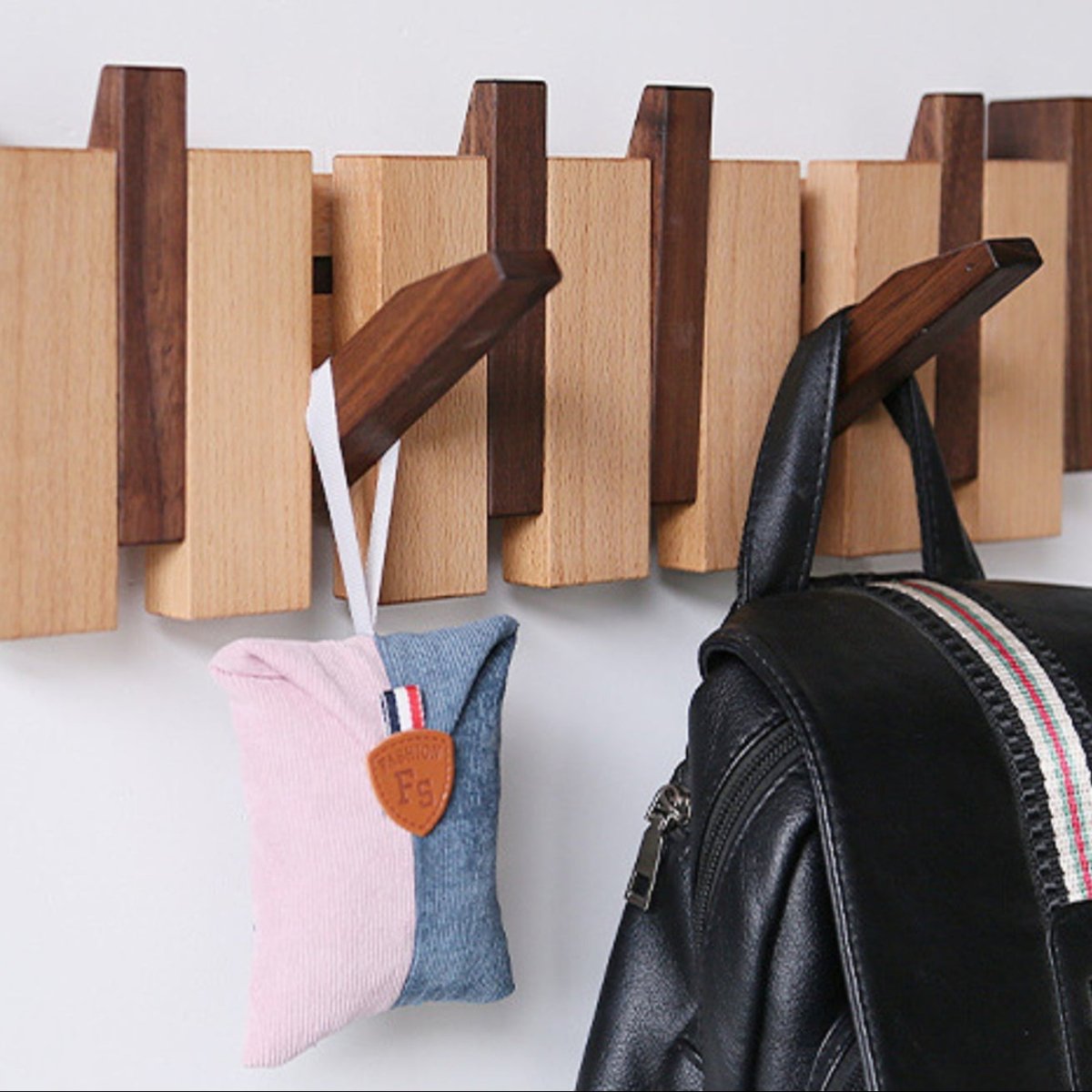 Pianohang Wall Rack-handmade wooden wall wardrobe in the piano design with foldable hooks 4
