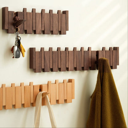 Pianohang Wall Rack-handmade wooden wall wardrobe in the piano design with foldable hooks 7