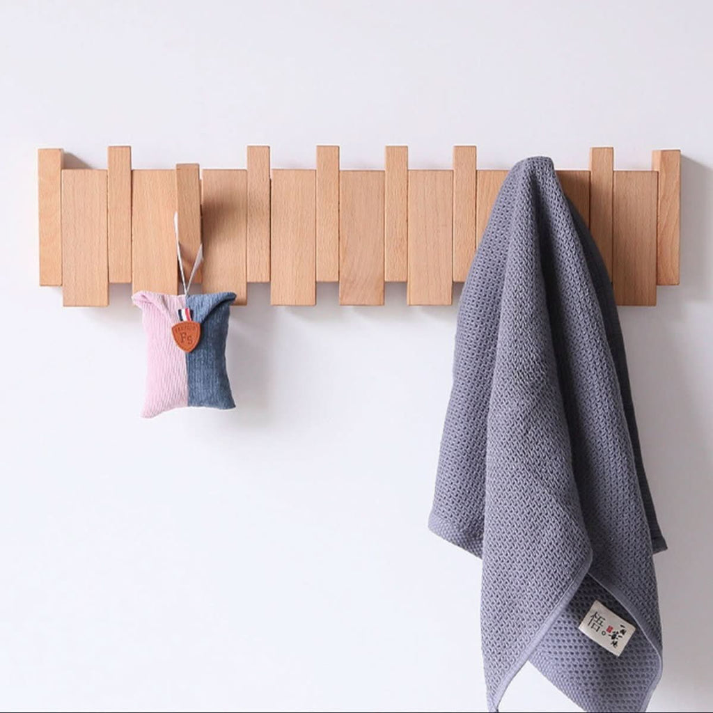 Pianohang Wall Rack-handmade wooden wall wardrobe in the piano design with foldable hooks 5