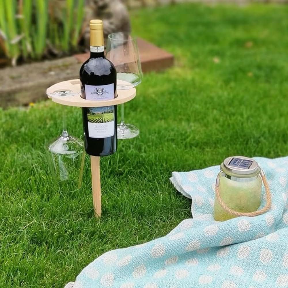 Picky Wine Table - portable picnic table for outdoor wine & snacks 2